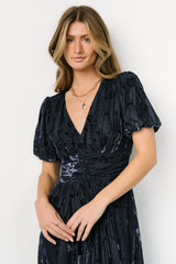 Leslie Velvet Maxi Dress | Deep Blue