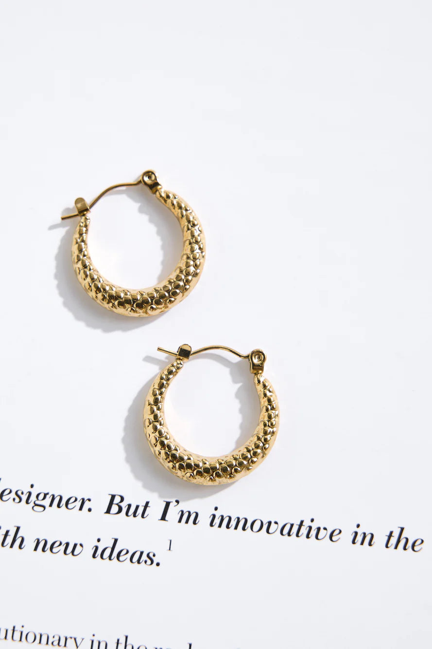 18k Gold Plated Ashanti Hoop Earrings Gold