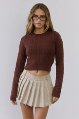 The Exclusive Cable Knit Sweater Brown