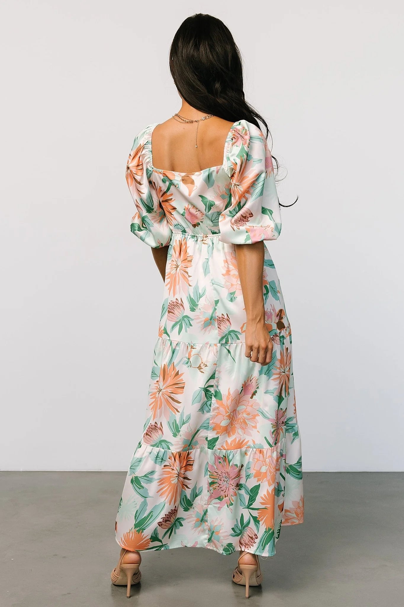 Lina Satin Dress | Multi Print
