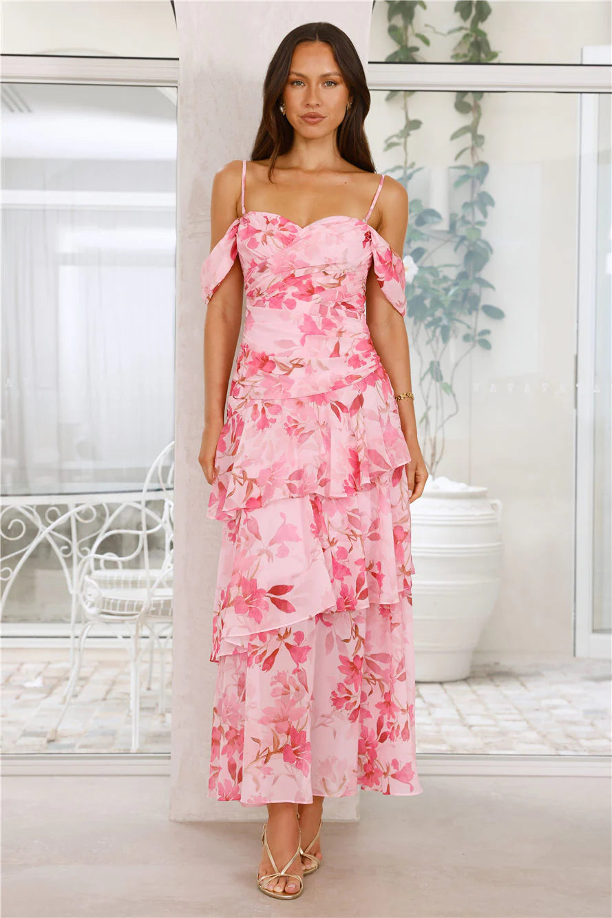 Glimmering Grace Maxi Dress Pink