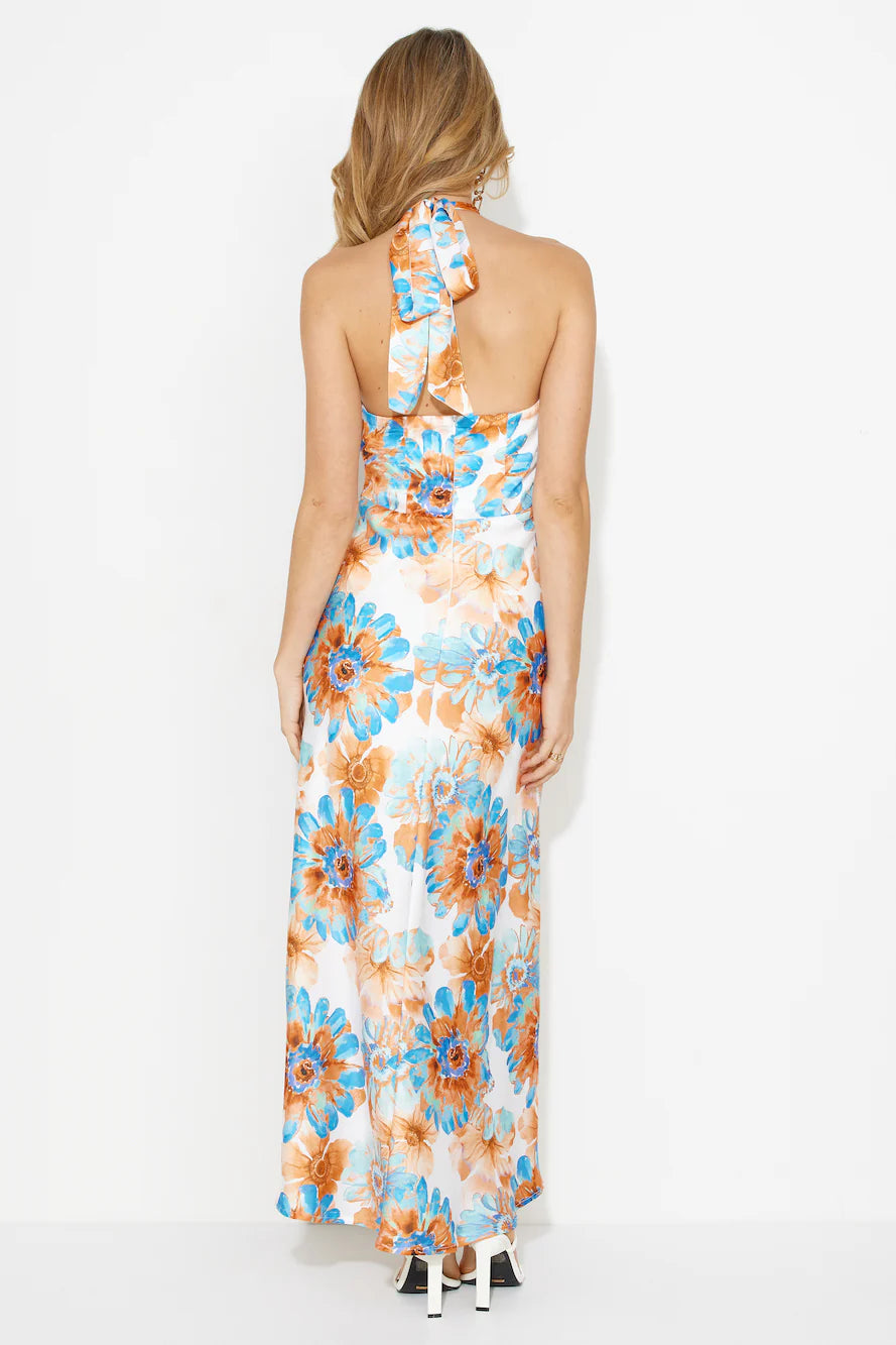 Floating Dreams Satin Maxi Dress Red