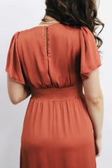 Prague Satin Maxi Dress | Rust