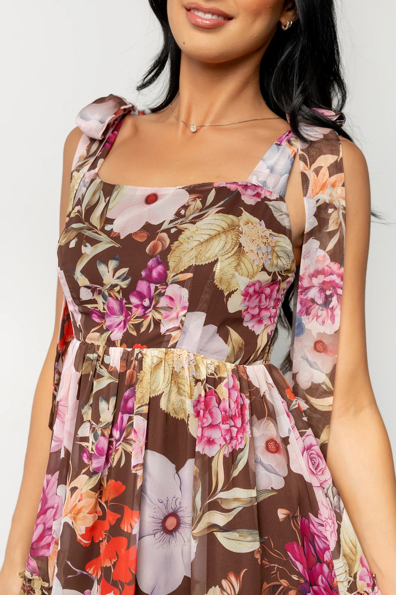Anita Maxi Dress | Brown Multi Floral