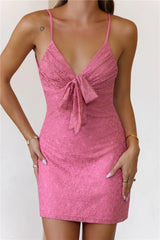 Delicate Affair Lace Mini Dress Pink