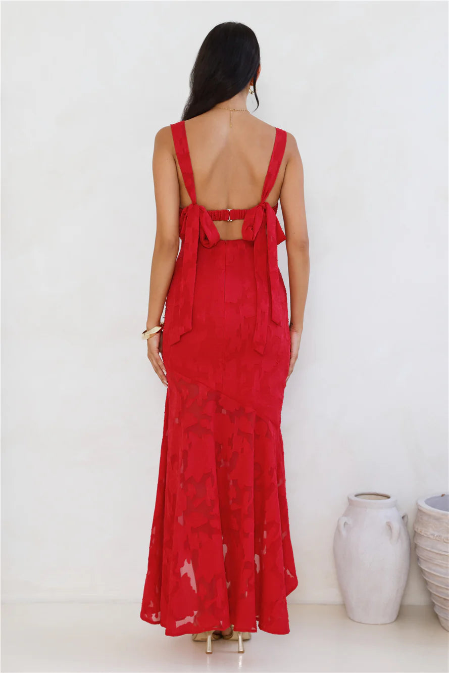 Enchanted Empire Maxi Dress Red