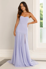 Candlelit Soirée Strapless Maxi Dress Lilac