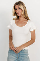 Paley Ribbed Top | Off White
