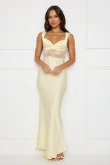 Afterparty Edit Satin Maxi Dress Yellow