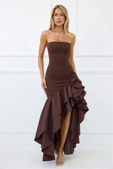 Extravagant Events Strapless Maxi Dress Brown