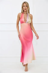 Dreams in Colour Satin Maxi Dress Multi