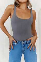 BASE Everyday Staple Singlet Top Charcoal