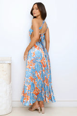 Dressed And Ready One Shoulder Satin Maxi Dress Blue