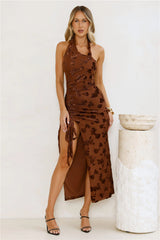 Wish For More Halter Midi Dress Mocha