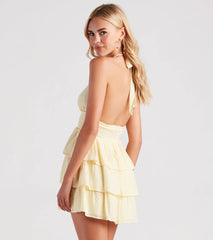 Sunset Happy Hour Ruffled Skater Dress