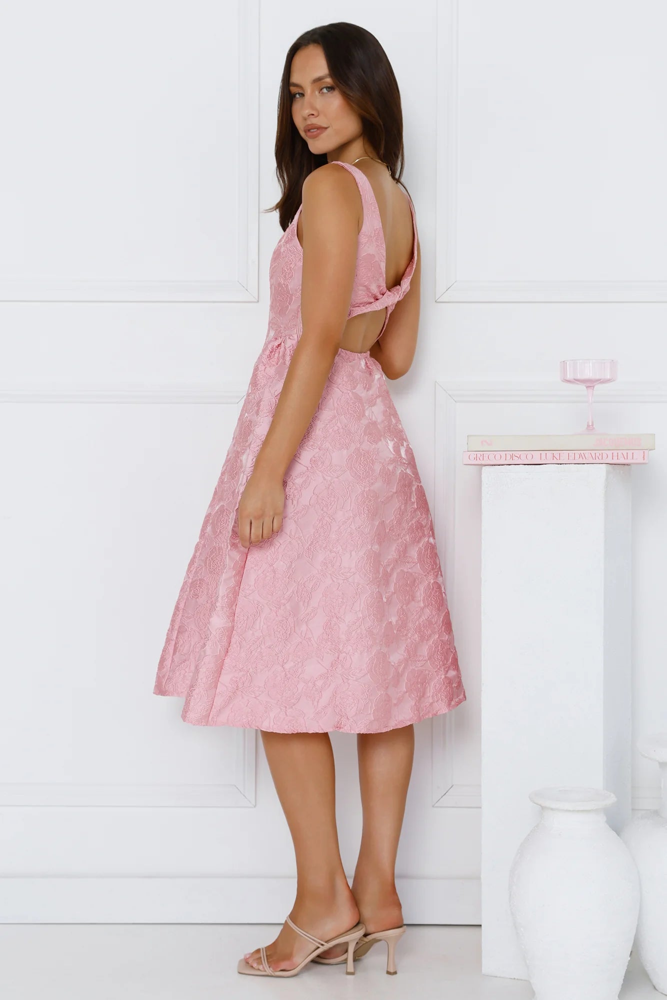 All Things Girly Midi Dress Pink