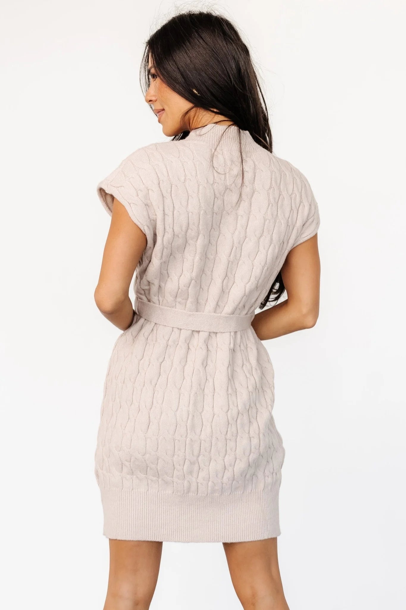 Kambri Cable Knit Sweater Dress | Oatmeal