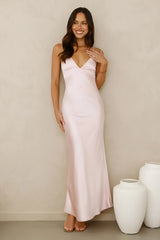 Chic 'Fit Slip Satin Maxi Dress Pink