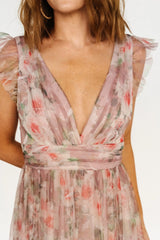 Carmine Maxi Dress | Mauve Floral