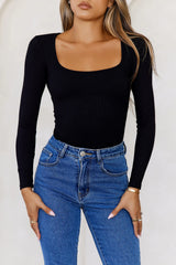 BASE Wear Now Ribbed Long Sleeve Top Black