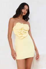 Wild Ivy Strapless Mini Dress Yellow