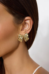 18k Gold Plated Flirty Bow Earrings Gold