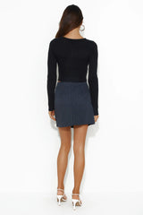 Girls' Time Ribbed Top Black