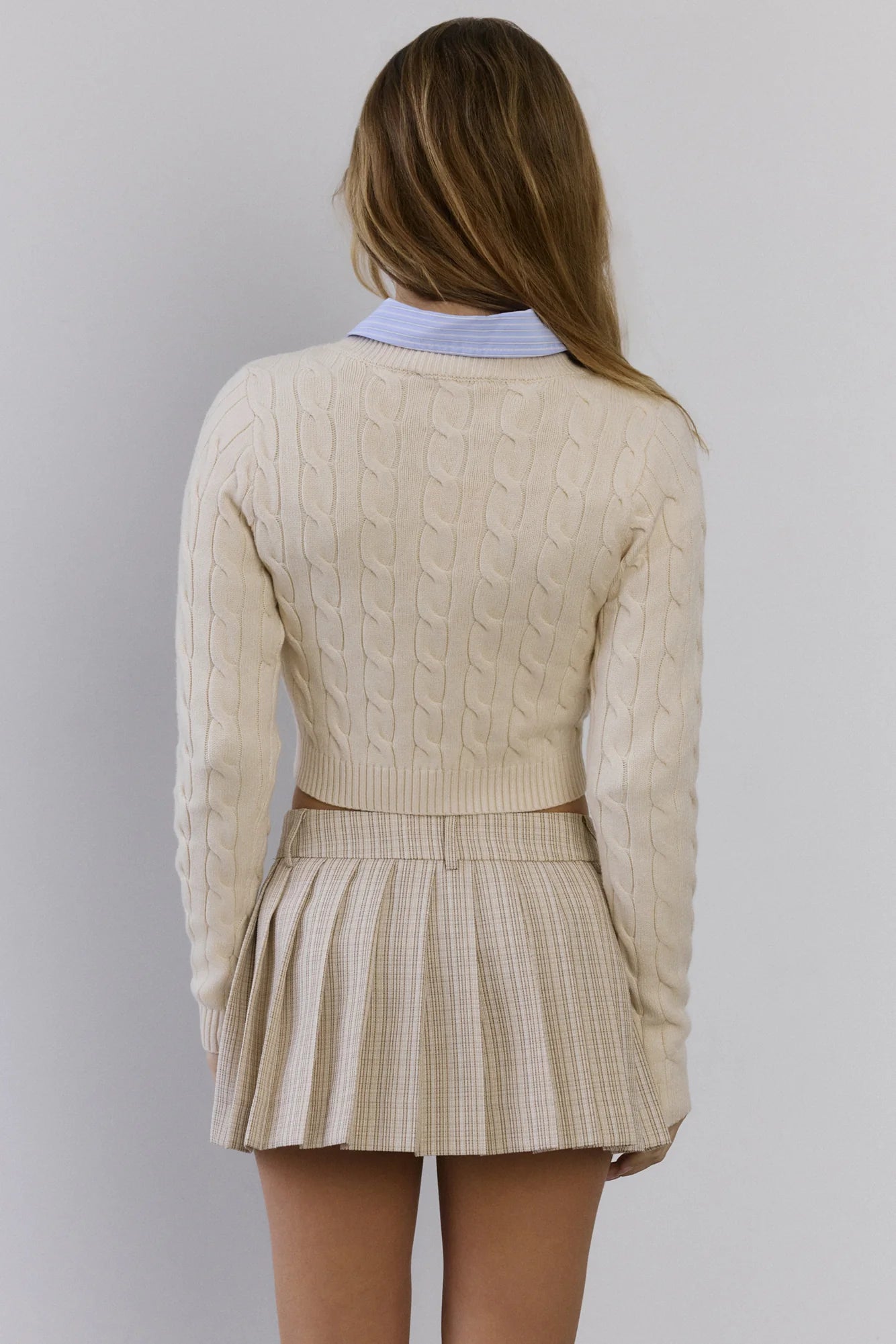 Yacht Club Pleated Mini Skort Beige