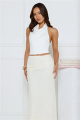 Crème Dream Halter Top White