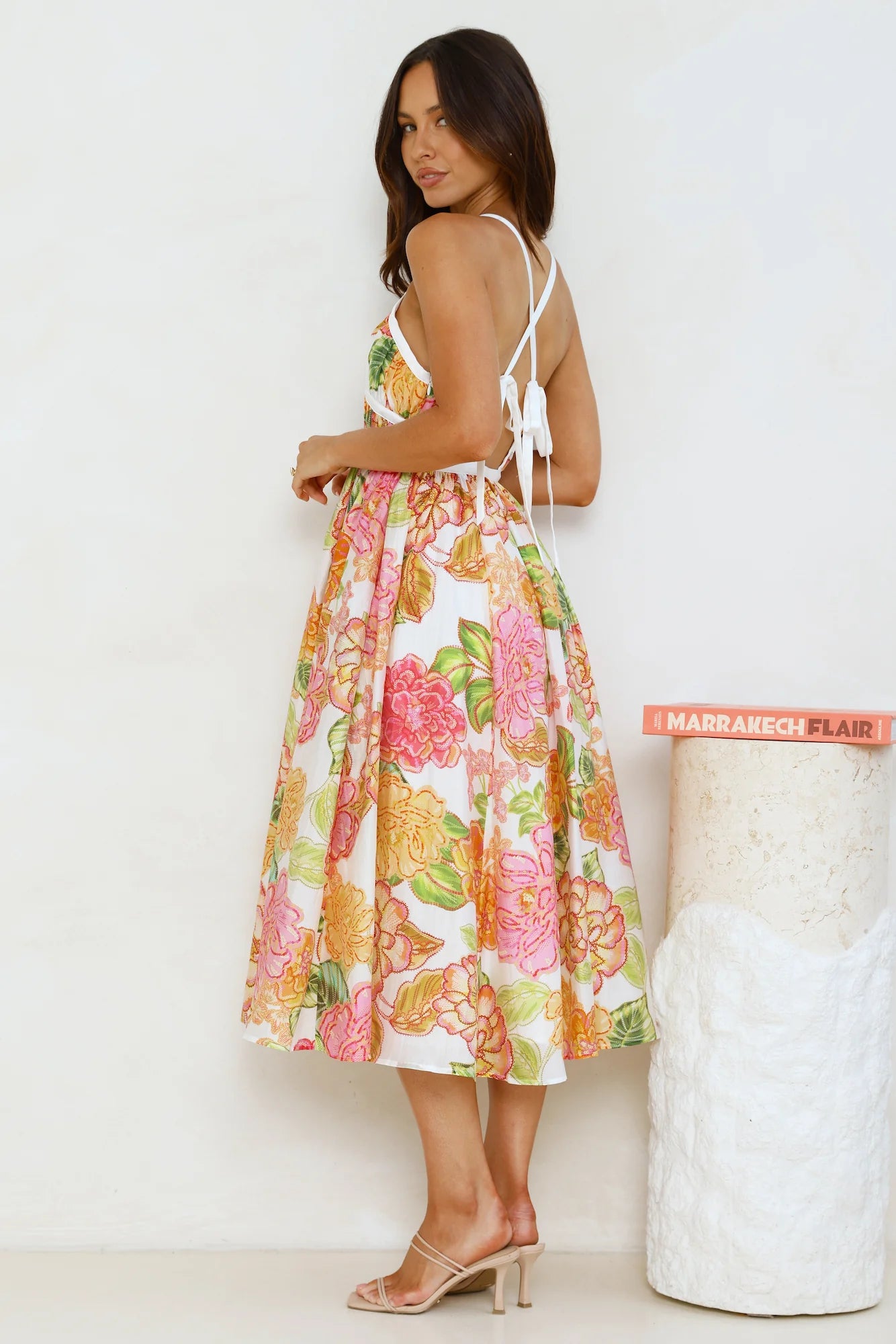 Blooming In The City Midi Dress Orange