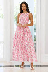 Flora Fields Maxi Dress Pink