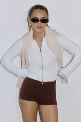 Winter Love Story Cable Knit Cardigan White