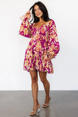 Rubi Short Dress | Magenta Multi Floral