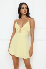 Coastlines Of Sun Mini Dress Yellow