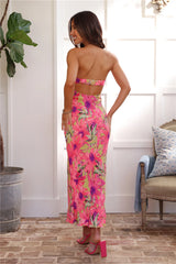 Wearing This Now Plisse Strapless Maxi Dress Pink