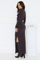 Velvet Whispers Maxi Skirt Grey