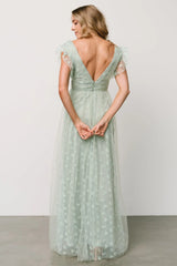 Caterina Tulle Maxi Dress | Sage