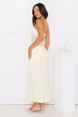 Cherry Glaze Strapless Maxi Dress Yellow
