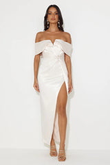 Formal Affair Satin Maxi Dress Pearl