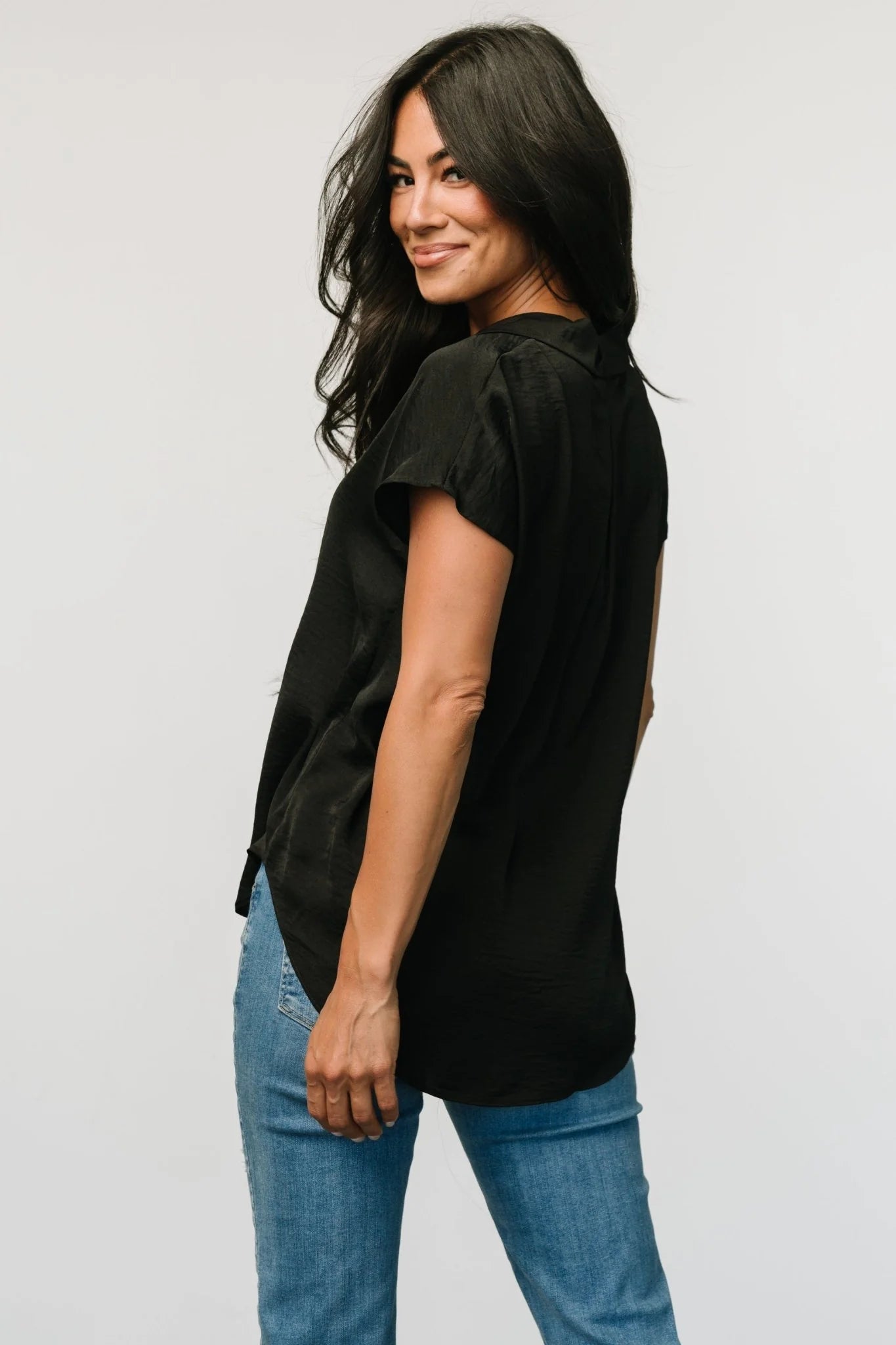 Corey Button Top | Black