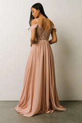 Bianca Lace Maxi Dress | Nude Blush