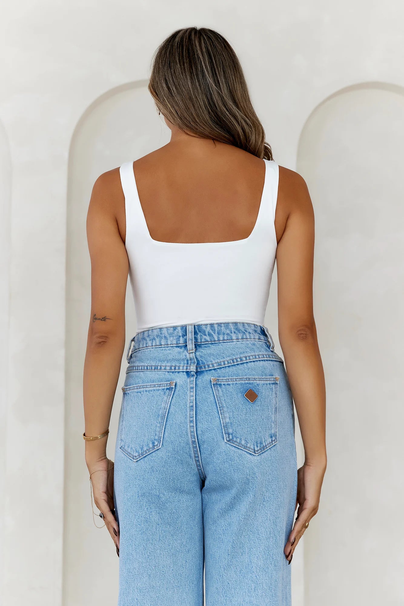 BASE  Everyday Staple Singlet Top White