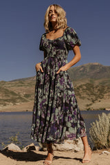 Suzy Maxi Dress | Dark Blue Multi