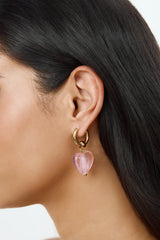 18k Gold Plated Glass Castle Earrings Pink