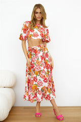 Vacay Mode Midi Skirt Pink