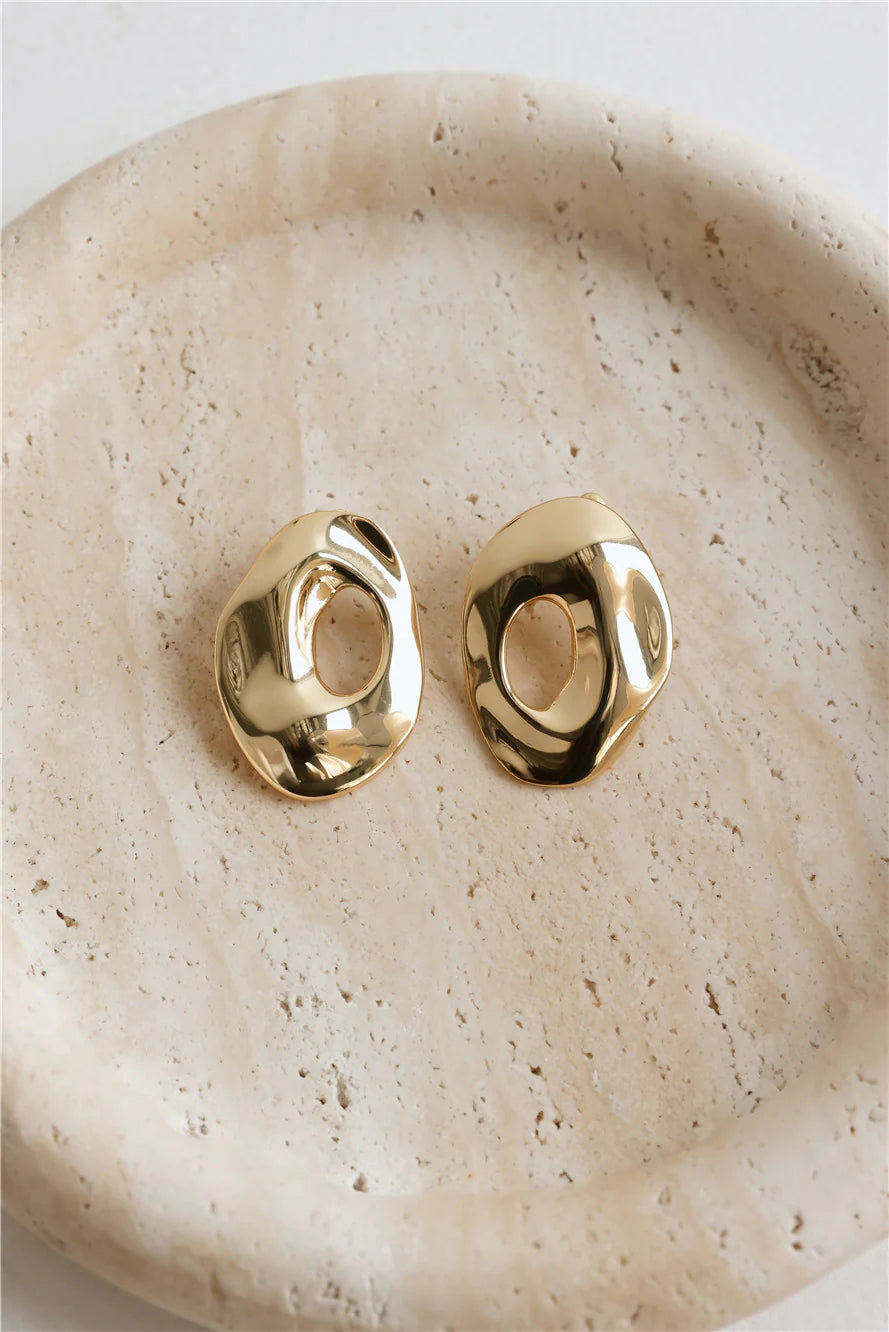 18k Gold Plated Style Flash Earrings Gold