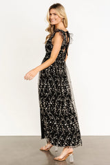 Orza Embroidered Maxi Dress | Black