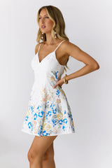Wishing On Blooms Mini Dress White