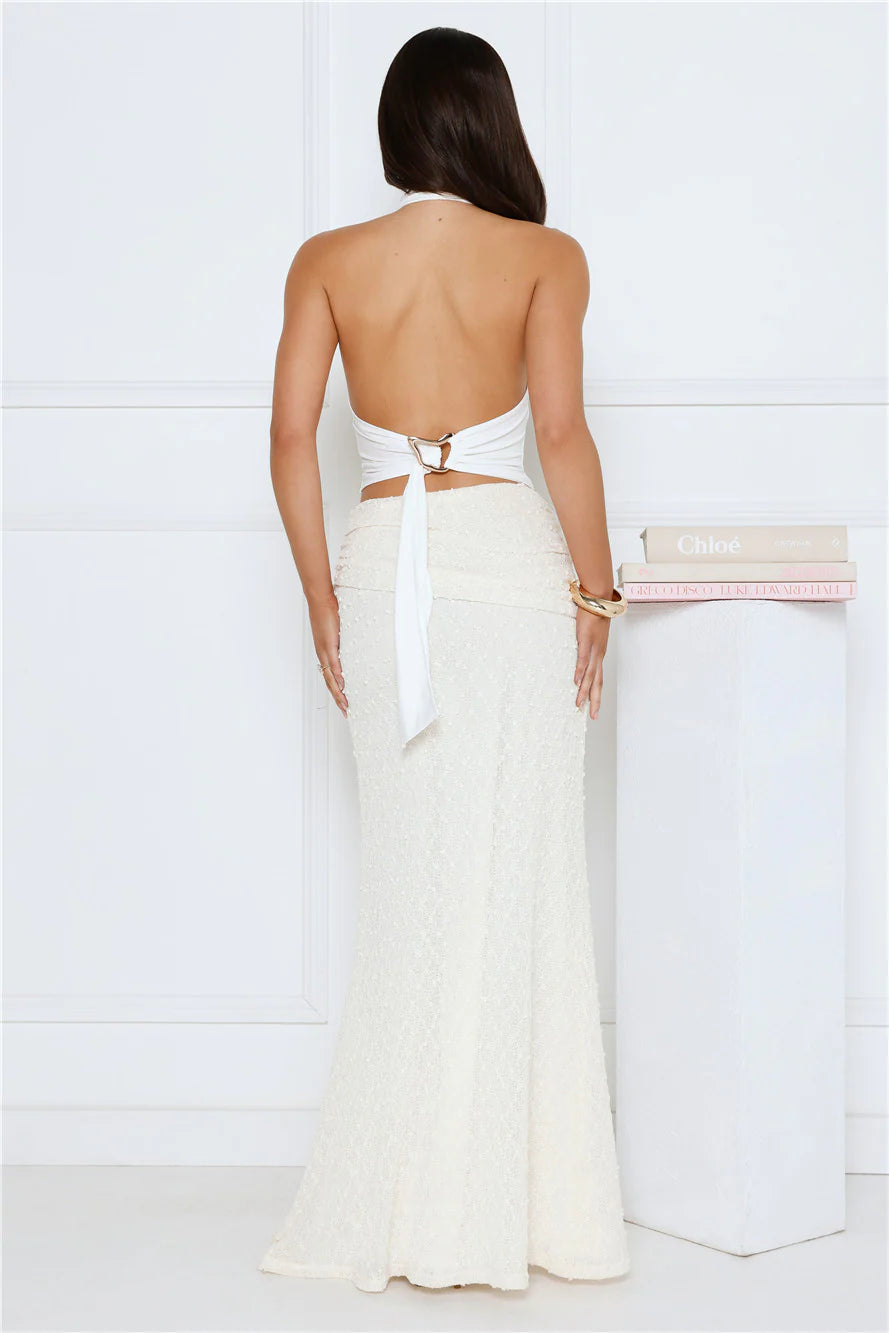 Crème Dream Halter Top White