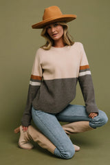 Baylor Color Block Sweater | Natural Multi